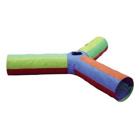 Zabawka dla zwierząt Nobby Rainbow szeleszczący tunel z trzema wyjściami  (25x50cm) Zielona/Purpurowa/Pomarańczowa