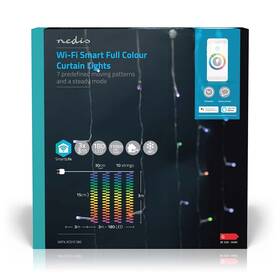 Christmas Lights Nedis SmartLife LED, Wi-Fi, RGB, 180 LED, 3 m, Android / IOS (WIFILXC01C180)
