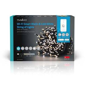 Christmas Lights Nedis SmartLife LED, Wi-Fi, Teplá až studená bílá, 400 LED, 20 m, Android / IOS (WIFILX02W400)