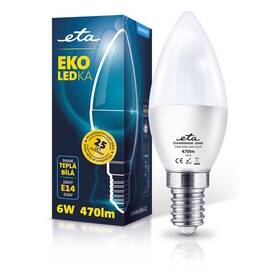 Żarówka LED ETA EKO LEDka svíčka, 6W, E14, teplá bílá (C37-PR-470-16A)