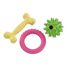 Zabawka dla zwierząt Nobby - zestaw dla szczeniaczka Żółta/Zielona/Różowa