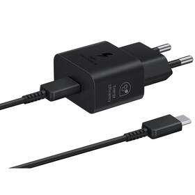 Ładowarka sieciowa Samsung EP-T2510, USB-C, 25W + USB-C kabel 1m (EP-T2510XBEGEU) Czarna