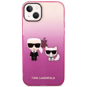 Karl Lagerfeld Gradient Karl and Choupette na Apple iPhone 14 Plus (KLHCP14MTGKCP) ružový