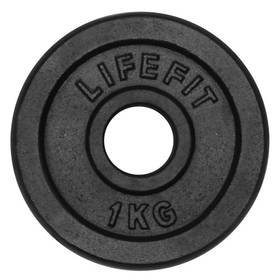 Obciążnik Lifefit metalowy 1,0 kg dla gryfu 30mm czarny