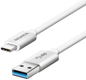 ADATA USB 3.1/USB-C, 1m, hliníkový (ACA3AL-100CM-CSV) biely