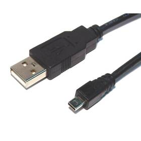 AQ Mini USB 8pin - USB 2.0 A kábel, M/M, 1,8 m (xaqcc65018) čierny