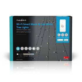 Nedis SmartLife LED, Wi-Fi, Teplá až studená bílá, 200 LED, 5 x 4 m, Android / IOS (WIFILXT12W200)