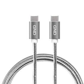 GND USB-C/USB-C 3.1, PD, 1m, opletený (USBCC100MM01) sivý