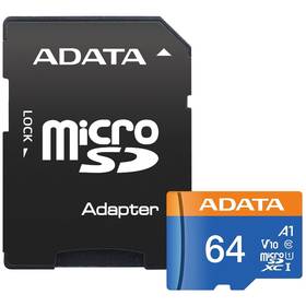 Karta pamięci ADATA Premier MicroSDXC 64GB UHS-I (85R/25W) + adaptér (AUSDX64GUICL10A1-RA1)