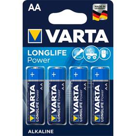 Batéria alkalická Varta Longlife Power AA, LR06, blistr 4ks (4906121414)