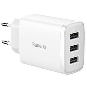 Baseus 3x USB, 17W (CCXJ020102) bílá