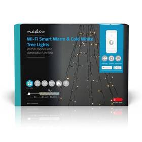 Nedis SmartLife LED, Wi-Fi, Teplá až studená bílá, 200 LED, 10 x 2 m, Android / IOS (WIFILXT02W200)