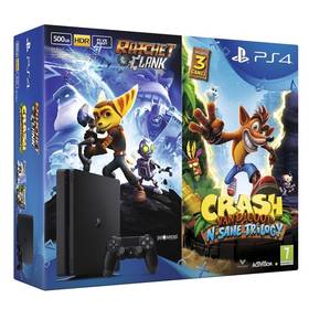 Konsola do gier Sony PlayStation 4 500GB + Crash Bandicoot + Ratchet & Clank (PS719867364) Czarna