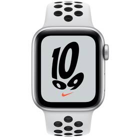 Apple Watch Nike SE GPS, 40mm púzdro zo strieborného hliníka - platinový/čierny športový remienok (MKQ23VR/A)