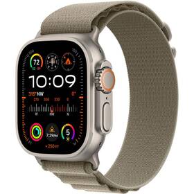 Apple Watch Ultra 2 GPS + Cellular, 49mm pouzdro z titanu - olivový alpský tah - M (MREY3CS/A)