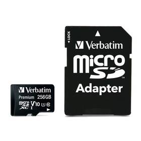 Verbatim Premium microSDXC 256GB UHS-I V10 U1 (90R/10W)+ adaptér (44087)