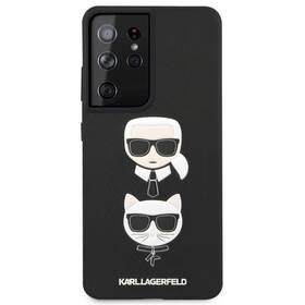 Obudowa dla telefonów komórkowych Karl Lagerfeld Saffiano K&C Heads na Samsung Galaxy S21 Ultra 5G (KLHCS21LSAKICKCBK) Czarny