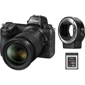 Digitální fotoaparát Nikon Z6 + 24-70 + adaptér bajonetu FTZ + 64 GB XQD karta (VOA020K009) černý