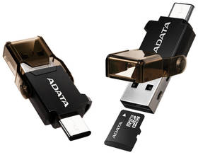 Czytnik kart pamięci ADATA s duálním konektorem (USB-C + USB 3.1) (ACMR3PL-OTG-RBK) Czarna