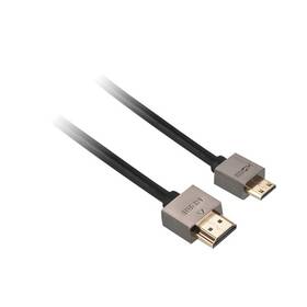 GoGEN HDMI/HDMI mini, 1,5m, v1.4, pozlátený, High speed, s ethernetom (GOGMINHDMI150MM01) čierny