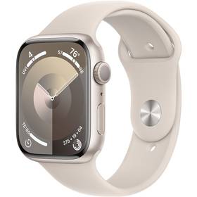 Apple Watch Series 9 GPS 45mm pouzdro z hvezdně bílého hliníku - hvězdně bílý sportovní řemínek - S/M (MR963QC/A)