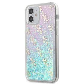 Guess 4G Liquid Glitter na Apple iPhone 12 mini - Iridescent (GUHCP12SLG4GGBLPI) (vrácené zboží 8801166017)