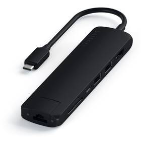 Satechi USB-C Slim Multiport (1xHDMI 4K,2x USB 3.0, USB-C, Micro SD, SD, RJ45) (ST-UCSMA3K) čierny