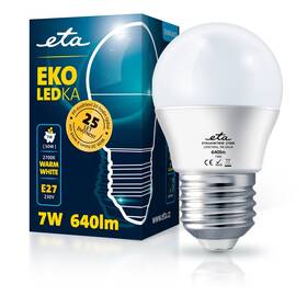 LED žiarovka ETA EKO LEDka mini globe 7W, E27, teplá biela (G45W7WW)