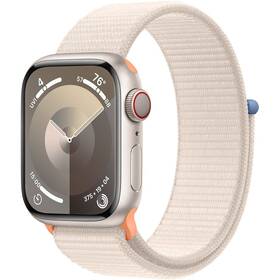 Apple Watch Series 9 GPS + Cellular 41mm pouzdro z hvezdně bílého hliníku - hvězdně bílý provlékací sportovní řemínek (MRHQ3QC/A)
