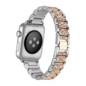 WG extra, kovový, na Apple Watch 38/40/41 mm + adapter - silver/rose gold (10665) (lehce opotřebené 8801896867)
