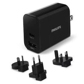 Philips 1x USB A, 1x USB-C (DLP2621T/00) čierny