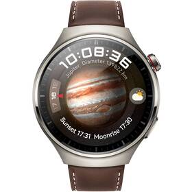 Huawei Watch 4 Pro (Classic) - Aerospace-Grade Titanium Alloy Case + Dark Brown Leather (55020AMG)