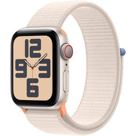 Apple Watch SE 2023 GPS + Cellular 40mm pouzdro z hvezdně bílého hliníku - hvězdně bílý provlékací sportovní řemínek (MRG43QC/A)