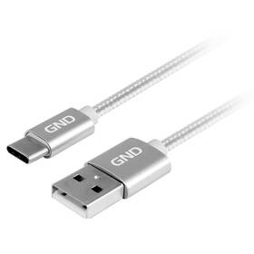 Kábel GND USB / USB-C, 1m, opletený (USBAC100MM08) Titanium