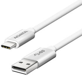 Kabel ADATA USB 2.0/USB-C, 1m, hliníkový (ACA2AL-100CM-CSV) Biały