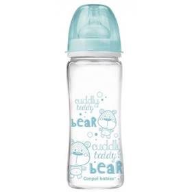Butelka dla niemowląt Canpol babies EasyStart PURE glass 330 ml Niebieska