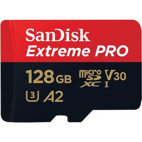 SanDisk Micro SDXC Extreme Pro 128GB UHS-I U3 (200R/90W) + adapter (SDSQXCD-128G-GN6MA)