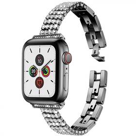 Pasek wymienny WG shine, kovový, na Apple Watch 42/44/45 mm (10669) Czarny