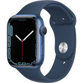 Apple Watch Series 7 GPS, 41mm púzdro z modrého hliníka - hlbokomorsko modrý športový remienok (MKN13VR/A)