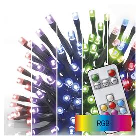 EMOS 96 LED řetěz, 10 m, venkovní i vnitřní, RGB, ovladač, programy, časovač (D4AA02) (vráceno - použito 8801349470)