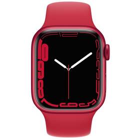 Apple Watch Series 7 GPS, 41mm púzdro z hliníka (PRODUCT)RED - (PRODUCT)RED športový remienok (MKN23VR/A)