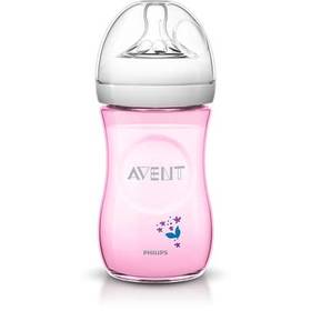 Butelka dla niemowląt Philips AVENT Natural 260 ml PP, květina Różowa