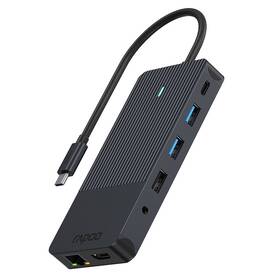 Dokovací stanice Rapoo 12-in-1 USB-C Multiport - rozbaleno - 24 měsíců záruka (lehce opotřebené 8802024560)