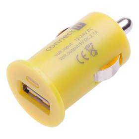 Zasilacz samochodowy Connect IT InCarz COLORZ, 1x USB, 2,1A (CI-591) Żółty