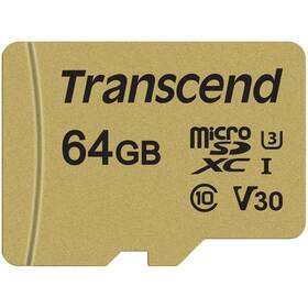 Transcend 500S microSDXC 64GB UHS-I U3 (Class 10) (95R/60W) + adapter (TS64GUSD500S)