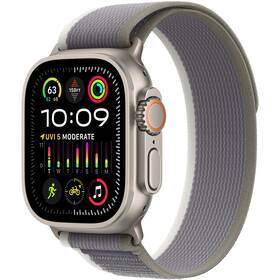 Apple Watch Ultra 2 GPS + Cellular, 49mm pouzdro z titanu - zeleno-šedý trailový tah - S/M (MRF33CS/A)
