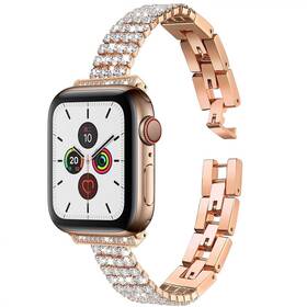 WG shine, kovový, na Apple Watch 42/44/45/49 mm - rose gold (10670) (vráceno - použito 8801801145)