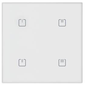 Kontroler iNELS dotykový skleněný, ostré hrany, 4 tlačítka (RFGB-40/W) Biały