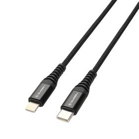 GoGEN USB-C / Lightning, 2m, opletený (USBC8P200MM01) čierny
