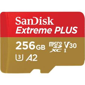 SanDisk Micro SDXC Extreme Plus 256GB UHS-I U3 (200R/140W) + adapter (SDSQXBD-256G-GN6MA)